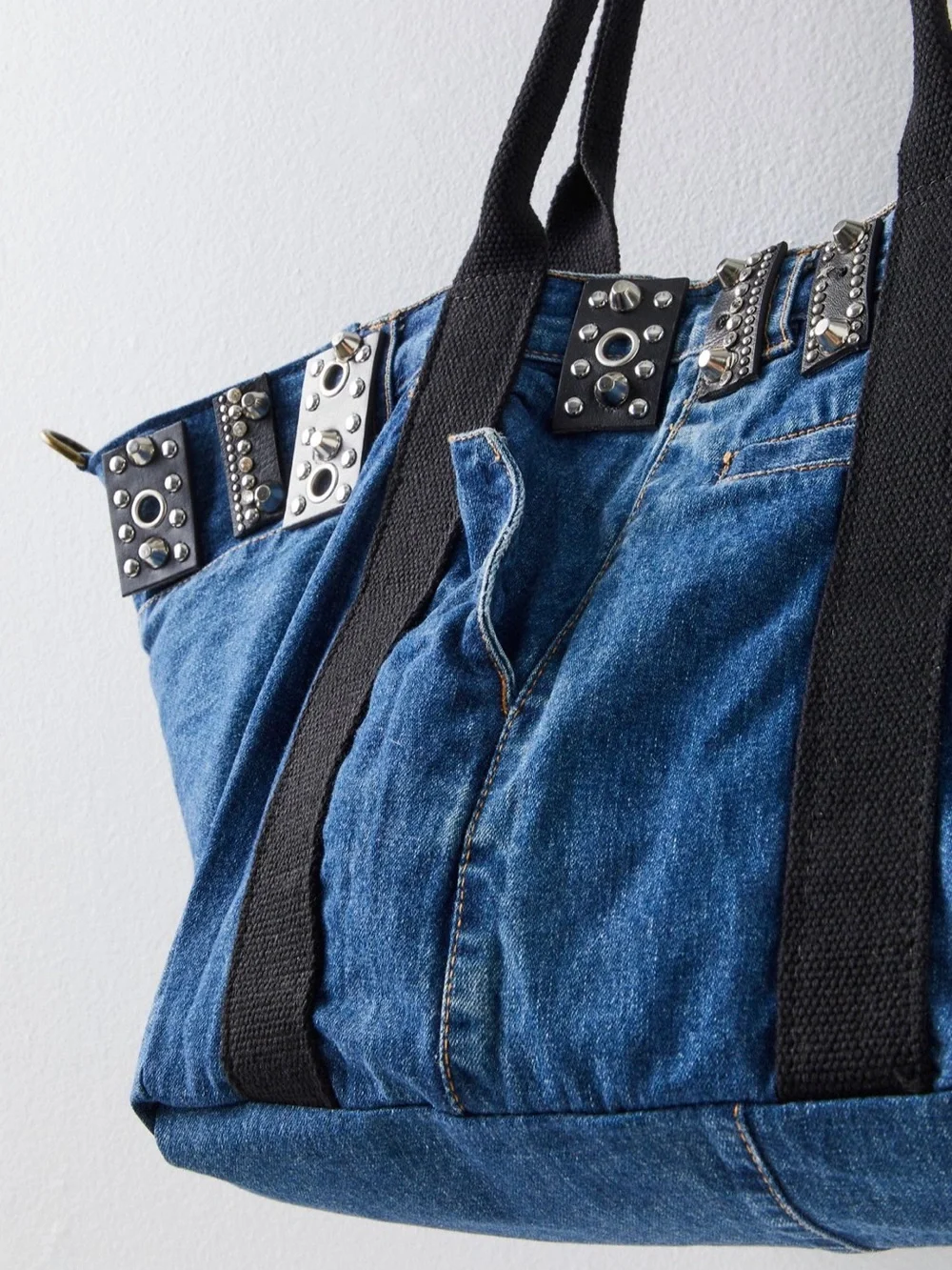 NWOT Free People Ibiza Denim Tote Bag by Stepfano Ghilardi A619